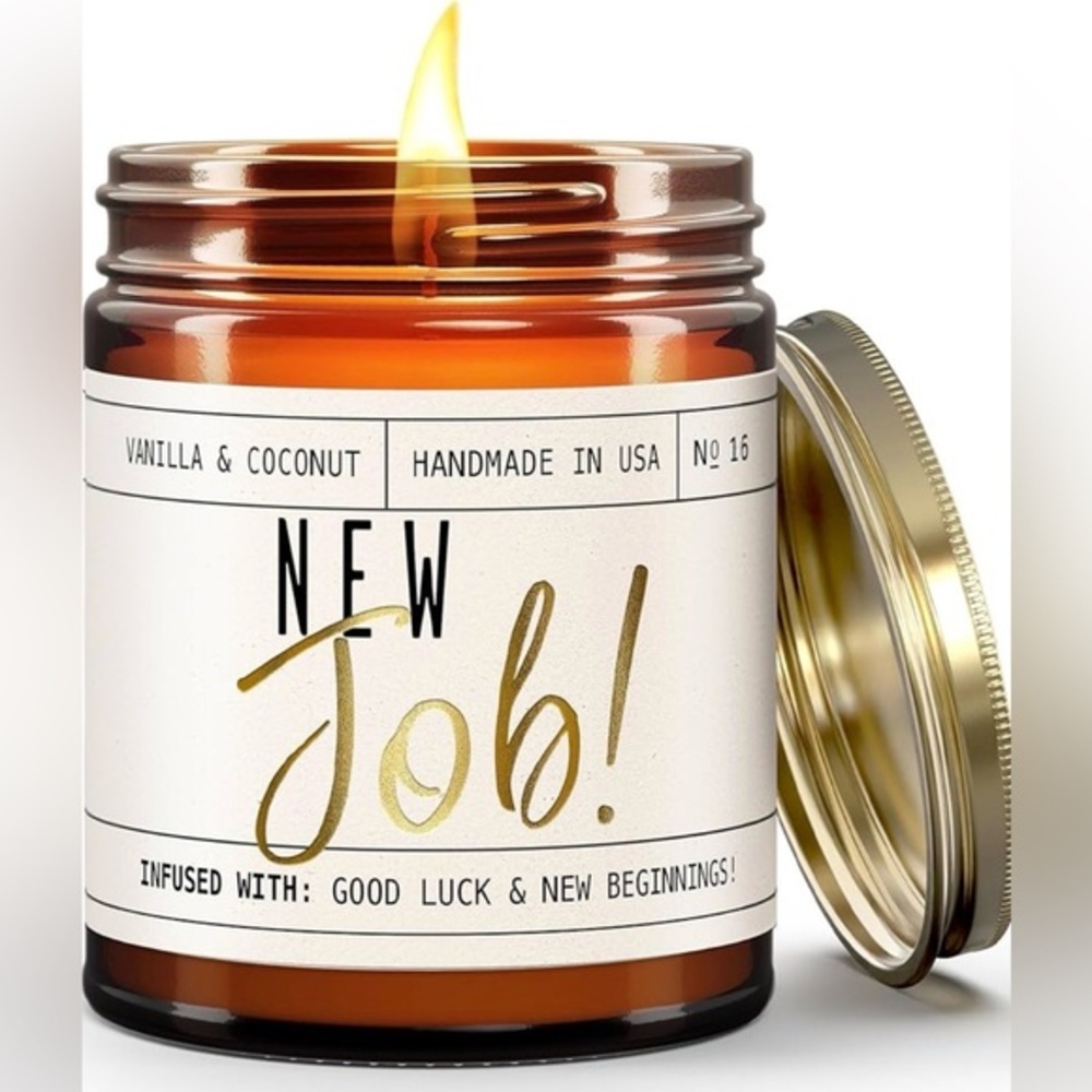 Soy and Sass New Job Candle Vanilla Coconut 9oz 50hr Burn
